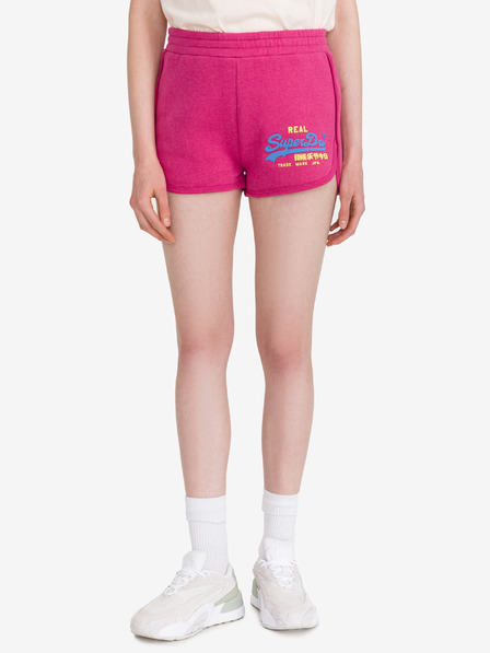 SuperDry Tmavě růžové dámské teplákové kraťasy SuperDry