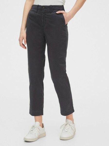 GAP Kalhoty straight khaki high rise GAP