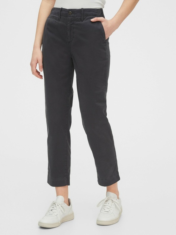 GAP Kalhoty straight khaki high rise GAP