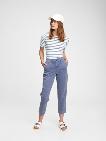GAP Kalhoty mid rise straight khaki GAP