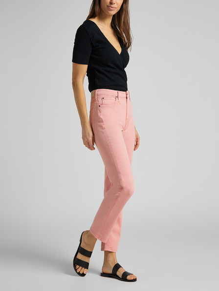 Lee Růžové dámské straight fit džíny Lee Carol