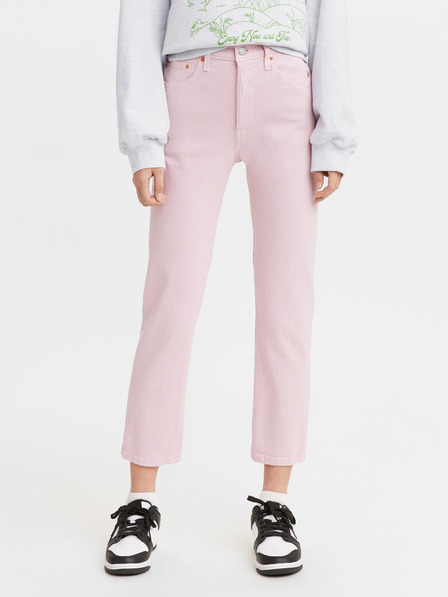 Levi's® Růžové dámské straight fit džíny Levi's® 501 Crop Dark Lilac