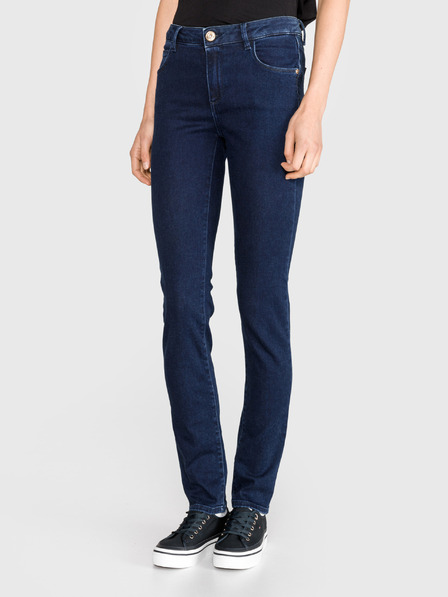 Trussardi Jeans Modré dámské straight fit džíny Trussardi Jeans