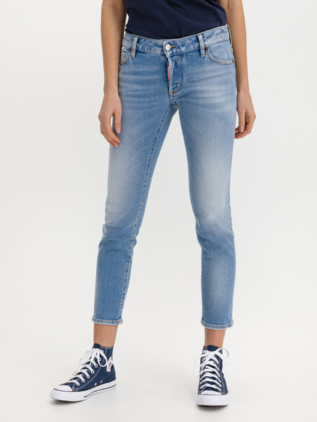 DSQUARED2 Modré dámské slim fit džíny DSQUARED2 Jennifer Cropped