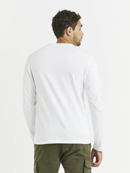 Celio Bílé pánské basic tričko s kapsou Celio