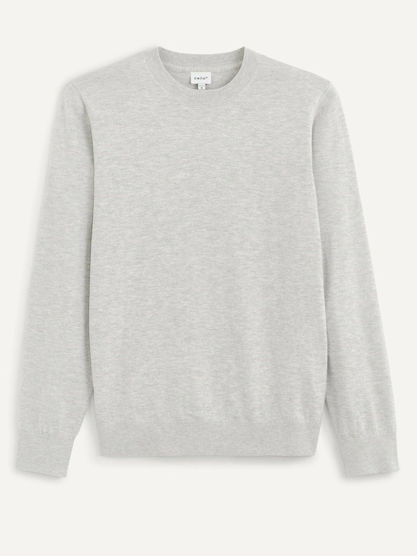 Celio Světle šedý pánský basic svetr Celio