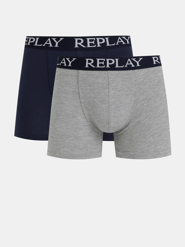 Replay Sada dvou boxerek v tmavě modré a šedé barvě  Replay