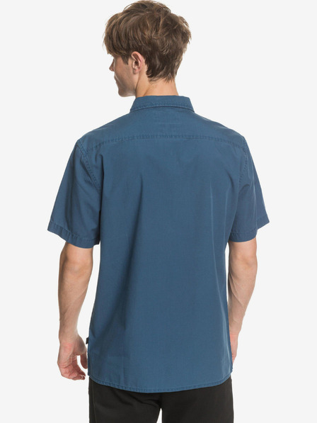 Quiksilver Modrá pánská košile s krátkým rukávem Quiksilver Taxer Wash