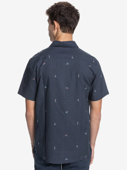 Quiksilver Tmavě modrá pánská vzorovaná košile s krátkým rukávem Quiksilver