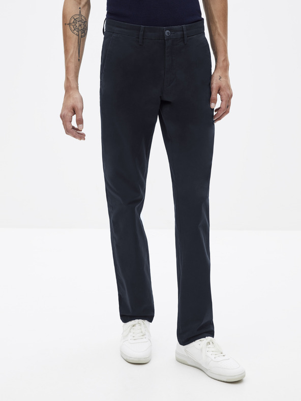 Celio Tmavě modré chino kalhoty Celio Pobelt