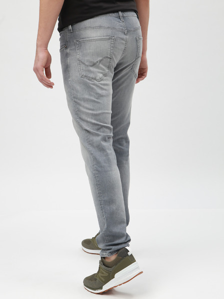 Jack & Jones Světle šedé slim fit džíny s vyšisovaným efektem Jack & Jones Glenn