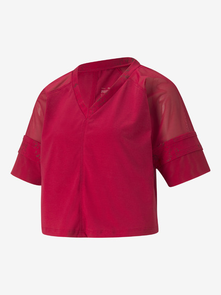 Puma Tmavě růžový dámský crop top Puma