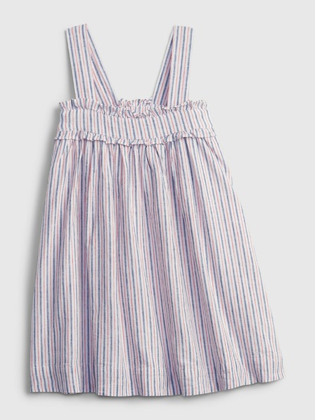 GAP Baby lněné pruhované šaty GAP
