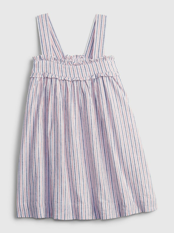 GAP Baby lněné pruhované šaty GAP