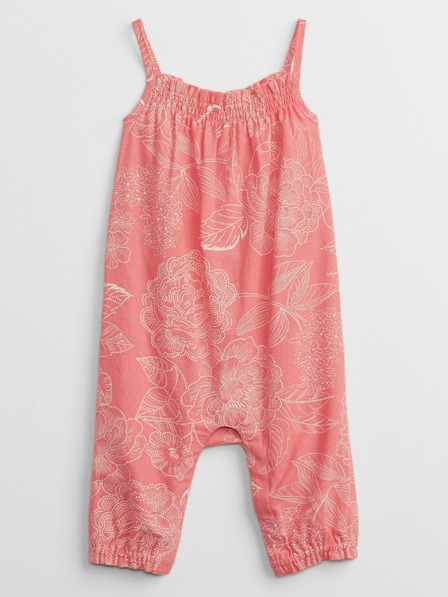 GAP Baby lněný květovaný overal GAP