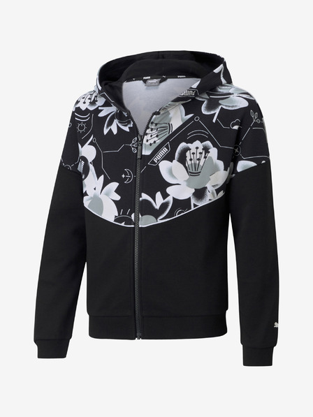Puma Černá holčičí mikina Puma Alpha Full-Zip
