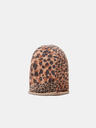 Desigual Hnědá dámská čepice s leopardím vzorem Desigual Animal Patch Gorro