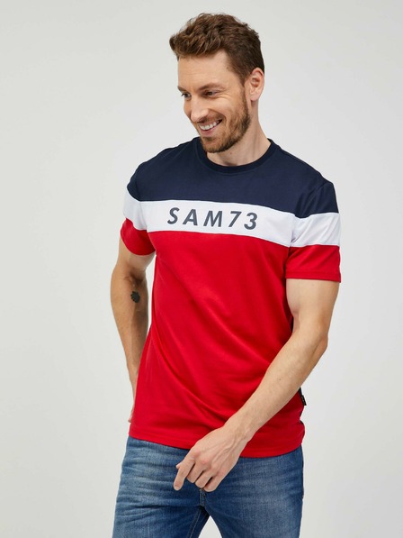 Sam 73 Modro-červené pánské tričko SAM 73 Kavix