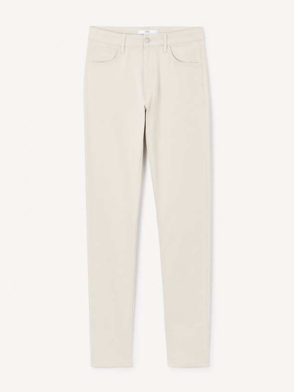 Celio Béžové pánské slim kalhoty Celio Jofive 30