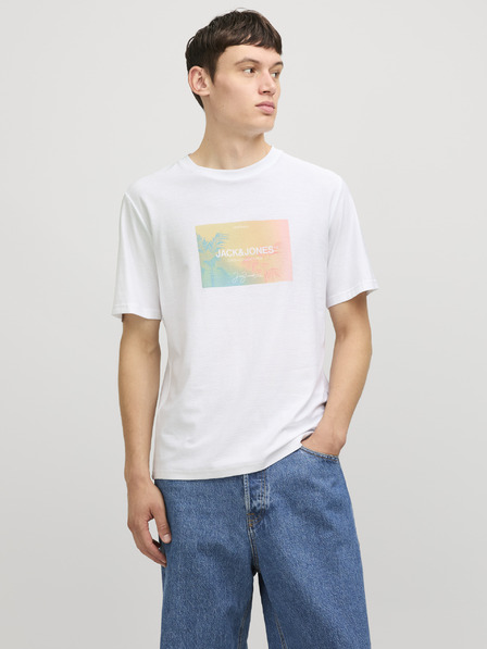 Jack & Jones Bílé pánské tričko Jack & Jones Aruba