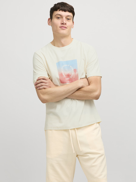 Jack & Jones Béžové pánské tričko Jack & Jones Aruba