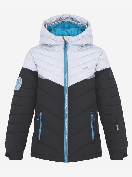 Loap Bílo-černá klučičí lyžařská bunda LOAP Fullsac