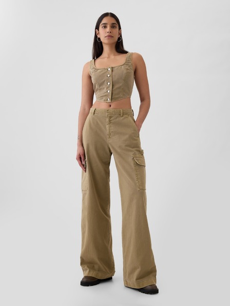 GAP Kalhoty s kapsami Baggy Khaki Cargo Gap
