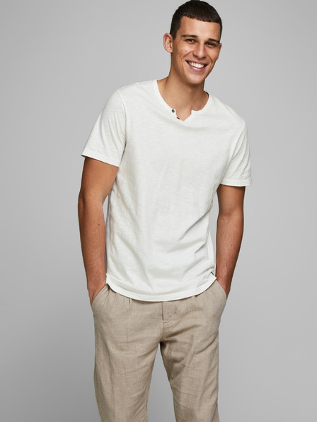 Jack & Jones Krémové tričko s knoflíky Jack & Jones Esplit