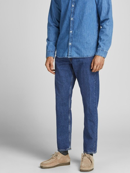 Jack & Jones Modré straight fit džíny Jack & Jones Chris