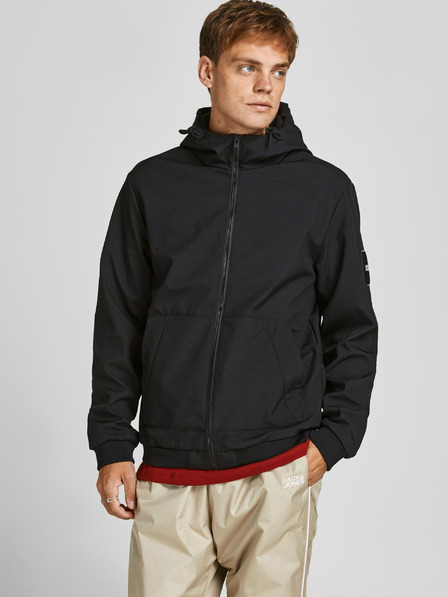 Jack & Jones Černá lehká bunda s kapucí Jack & Jones Classic