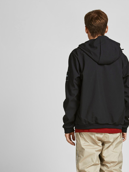 Jack & Jones Černá lehká bunda s kapucí Jack & Jones Classic