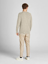 Jack & Jones Béžový pánský žíhaný basic svetr Jack & Jones Emil