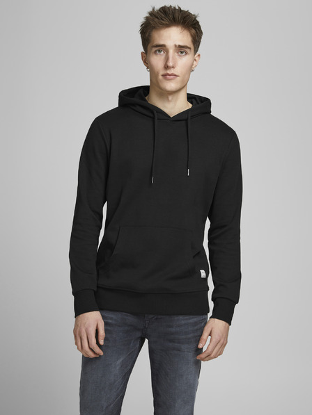 Jack & Jones Černá basic mikina s kapucí Jack & Jones Basic