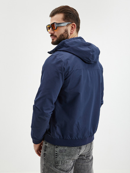 Jack & Jones Tmavě modrá pánská lehká bunda s kapucí Jack & Jones Rush