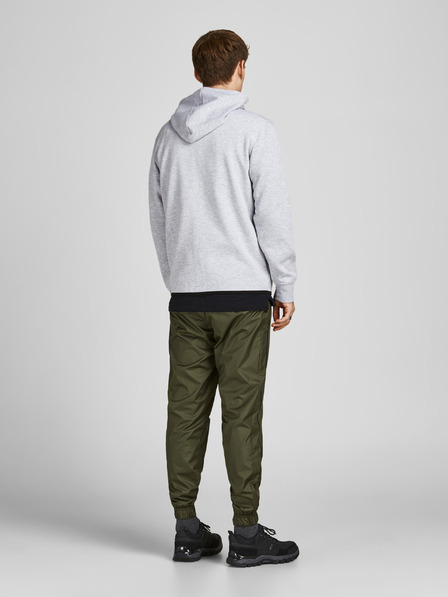 Jack & Jones Světle šedá pánská žíhaná mikina se zipem a kapucí Jack & Jones Air