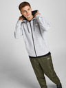 Jack & Jones Světle šedá pánská žíhaná mikina se zipem a kapucí Jack & Jones Air