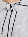 Jack & Jones Světle šedá pánská žíhaná mikina se zipem a kapucí Jack & Jones Air
