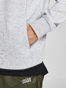 Jack & Jones Světle šedá pánská žíhaná mikina se zipem a kapucí Jack & Jones Air