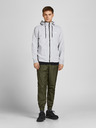 Jack & Jones Světle šedá pánská žíhaná mikina se zipem a kapucí Jack & Jones Air
