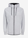Jack & Jones Světle šedá pánská žíhaná mikina se zipem a kapucí Jack & Jones Air