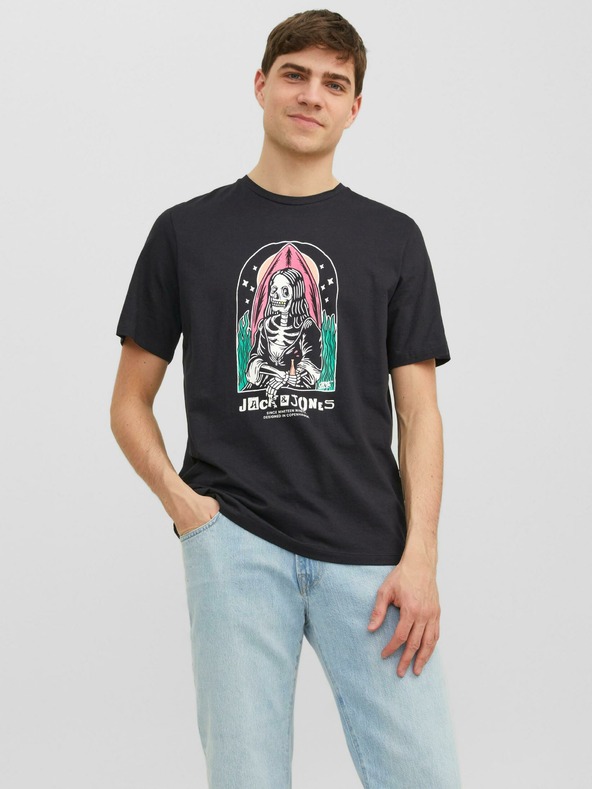 Jack & Jones Černé pánské tričko Jack & Jones After Life