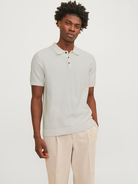 Jack & Jones Krémové pánské polo tričko Jack & Jones Blusandri