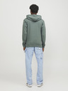 Jack & Jones Zelená pánská mikina na zip s kapucí Jack & Jones Faded
