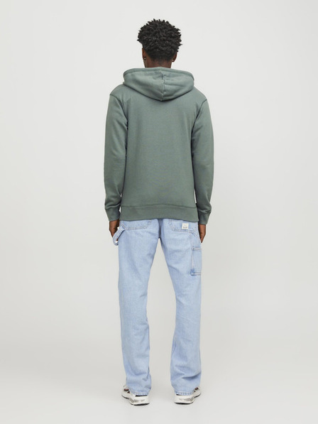 Jack & Jones Zelená pánská mikina na zip s kapucí Jack & Jones Faded