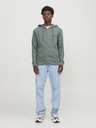 Jack & Jones Zelená pánská mikina na zip s kapucí Jack & Jones Faded