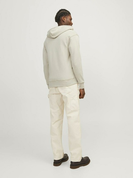 Jack & Jones Béžová pánská mikina na zip s kapucí Jack & Jones Faded