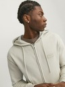 Jack & Jones Béžová pánská mikina na zip s kapucí Jack & Jones Faded