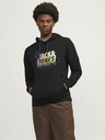 Jack & Jones Černá pánská mikina s kapucí Jack & Jones Map