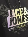 Jack & Jones Černá pánská mikina s kapucí Jack & Jones Map