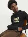 Jack & Jones Černá pánská mikina s kapucí Jack & Jones Map